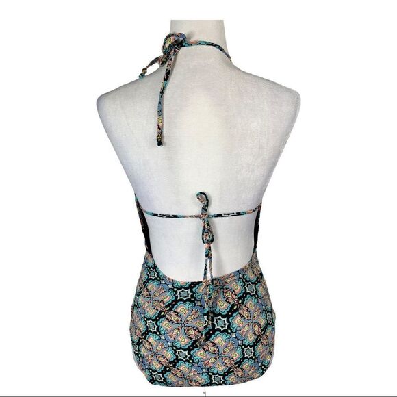 Nanette Lepore Paloma Goddess Black & Multi Color Embroidered One Piece Swimsuit - Picture 8 of 10